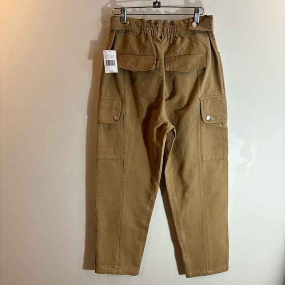 AVEC LES FILLES Sz S Tan Cargo Style Khaki 100% Cotton Anthropologie  Pants NEW - Picture 6 of 13